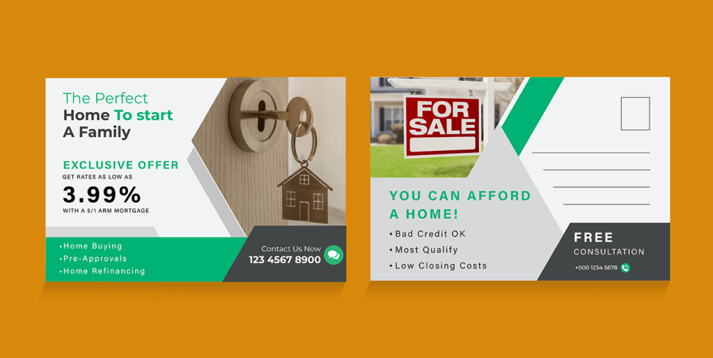 examples of direct mail postcards for the mortgage industry
